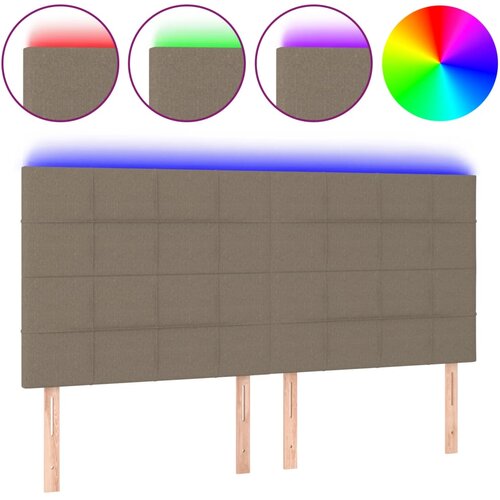 Maison Chic led posteljno vzglavje - vzglavna omarica - nočna omarica taupe 180x5x118/128 cm blago, (21706496) Cene