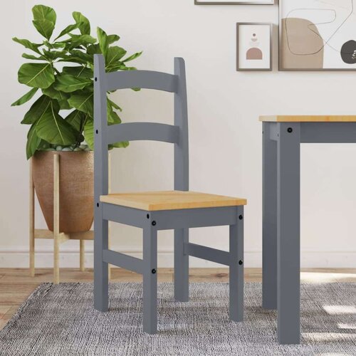 vidaXL Jedilni stoli 2 kosa sivi 40x46x99 cm trdna borovina Cene