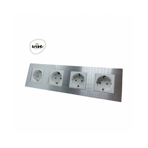 Wise Modularni panel sa 4 utičnice - aluminijumski panel srebrni Cene