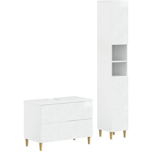  Set kupaonskih ormara od 2 dijela DELFT Bijela visokog sjaja Cene