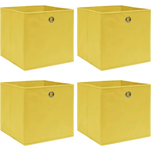  Kutije za pohranu 4 kom žute 32 x 32 x 32 cm od tkanine