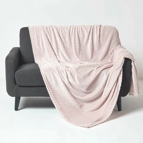 HOMESCAPES Pastelno rožnata žametna odeja iz umetnega krzna Mora, 200x230 cm, (20750153)