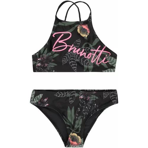 Brunotti Kids Sportski kupaći 'Camellia' tamno zelena / neonsko roza / crna / bijela