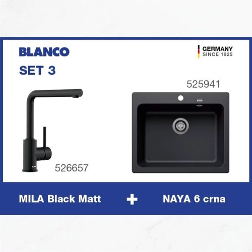 Blanco set (naya 6 crna + mila black matt) Cene