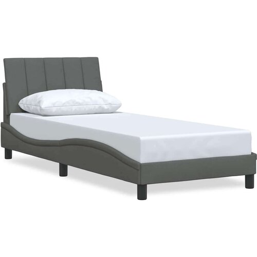 VidaXL Okvir za krevet bez madraca tamnosivi 90x200 cm od tkanine Slike