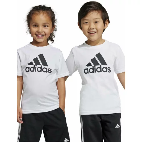 Adidas Otroška bombažna kratka majica LK BL CO bela barva
