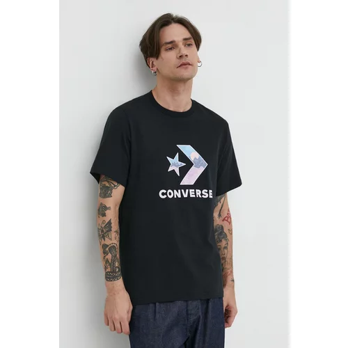 Converse Pamučna majica za muškarce, boja: crna, s tiskom