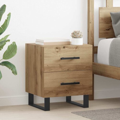 vidaXL Nočna omarica artisan hrast 40 x 35 x 47.5 cm Konstruiran les Cene