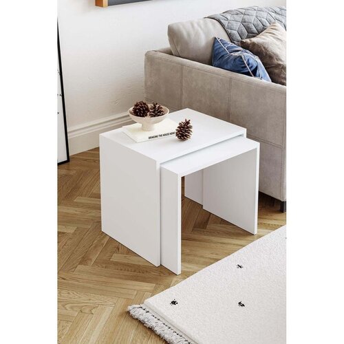 Hanah home set umetnutih stočića Arya, 48 cm, beli Cene
