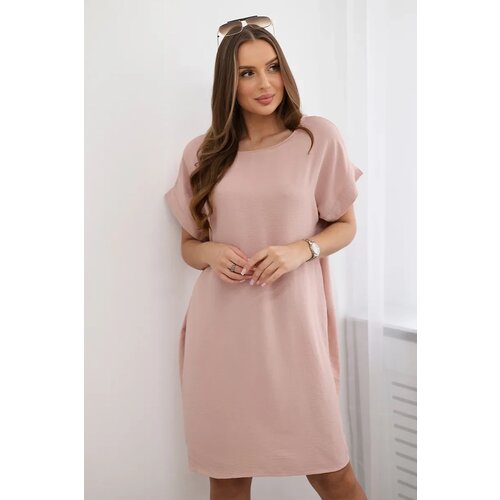Kesi Włoski Dress with pockets dark powder pink Cene