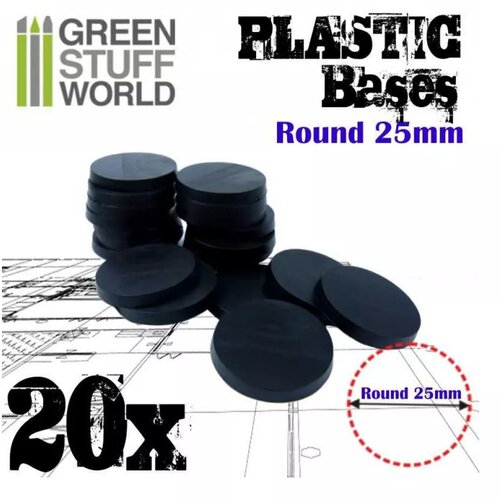 Green Stuff World plastic round base 25mm - PACKx20 Slike