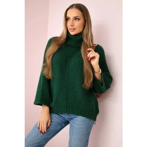 Kesi Włoski V-neck sweater ginger Ingwer dark green