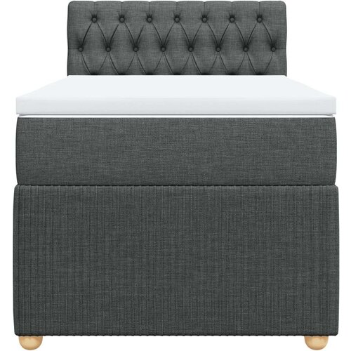 VidaXL Krevet s oprugama i madracem tamnosivi 90 x 190 cm od tkanine Slike