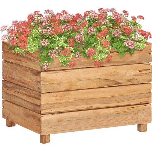 vidaXL Visoka greda 50x40x38 cm trdna tikovina in jeklo, (20693221) Cene
