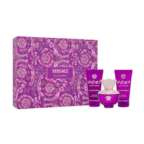 Versace Pour Femme Dylan Purple SET1 Set parfemska voda 50 ml + gel za tu&amp;scaron;iranje 50 ml + losion za tijelo 50 ml za ženske Slike