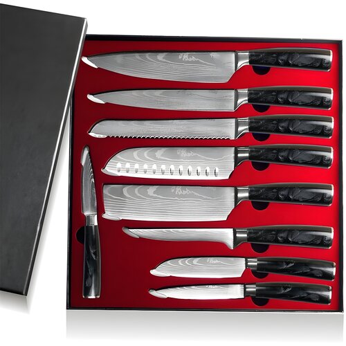 IZMAEL Set kuhinjskih noževa BL-13827 - 9 kom / Crna Cijene