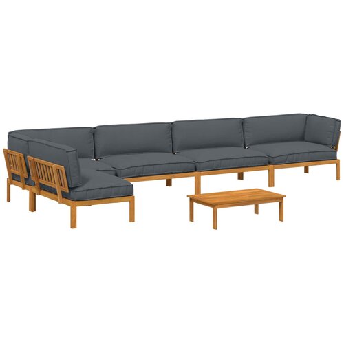 VidaXL Kavčna garnitura z blazino 6 pcs Antracit Masiven les akacije, (5000263197) Slike