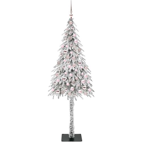 VidaXL Božićno drvce s 300 LED svjetlima Bijelo 210 cm PE i čelik Slike