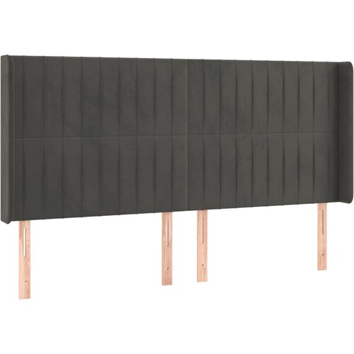 Maison Chic vzglavna omarica - nočna omarica - posteljna omarica z u&amp;scaron;esi temno sivo 183x16x118/128 cm žamet, (21711938) Slike