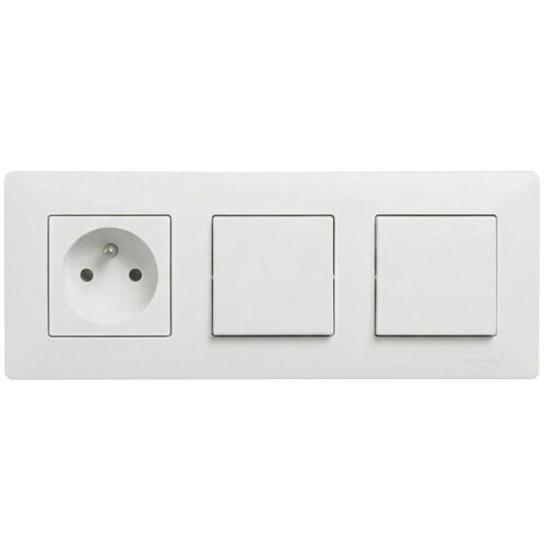  Legrand-Dvostruki jednopolni prekidač br. 1 i utičnica domo 250V/16A sa belim ramom NILOE STEP Slike