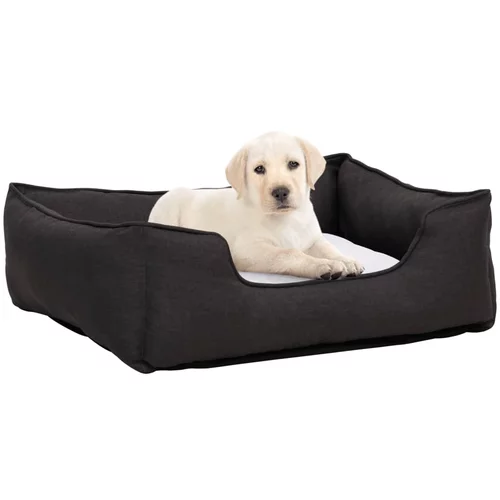  krevet za pse tamnosivo-bijeli 85,5x70x23 cm flis izgled platna