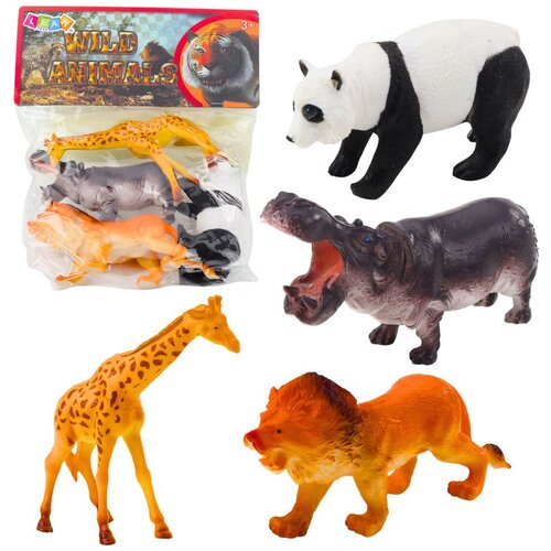 Set figurica divljih životinja Safari Panda Žirafa Lav Nilski konj, 4 komada. Slike
