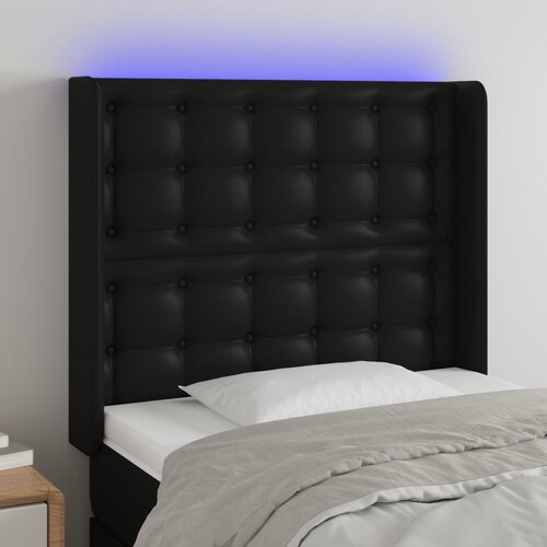  LED uzglavlje crno 83x16x118/128 cm od umjetne kože Cene