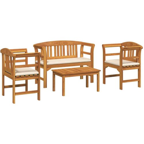  Set namje&amp;scaron;taja s jastukom 4 pcs Prirodna Čvrsto drvo akacije Slike