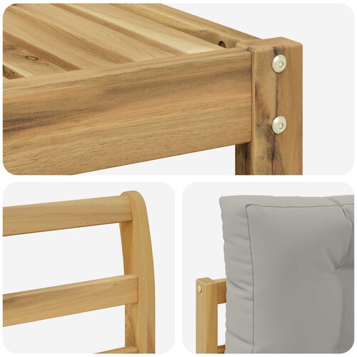 Set vanjskih sofa 6 kom. Bijela i svjetlosiva Smeđa 333 x 162,5 x 73 cm Slike