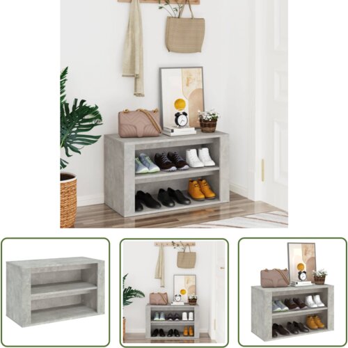 The Living Store Regal za čevlje betonsko siv 75x35x45 cm inženirski les - Stojalo Za Čevlje, (21744671) Cene