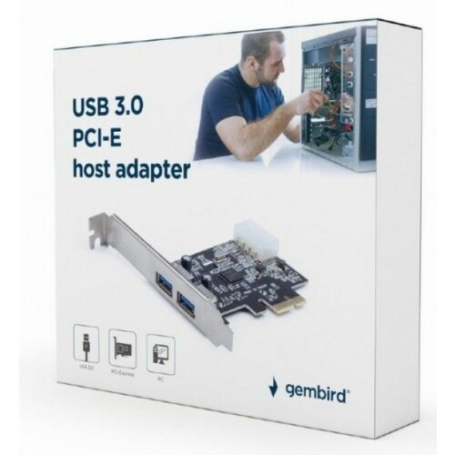 Gembird UPC-30-2P USB 3.0 PCI-Express host adapter kontroler Slike