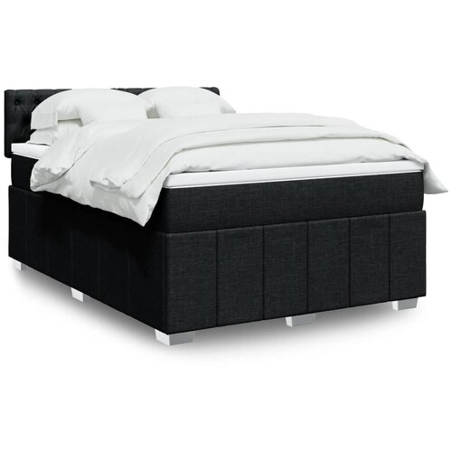 vidaXL Box spring postelja z vzmetnico črna 140x200 cm blago Cene
