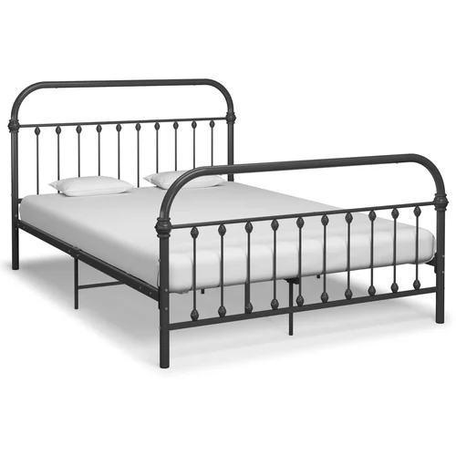vidaXL Okvir za krevet sivi metalni 140 x 200 cm