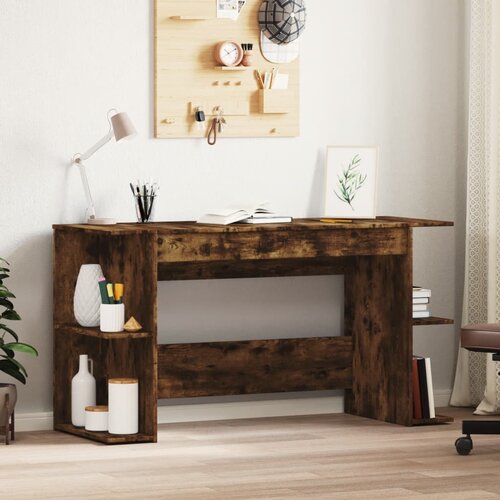vidaXL Radni stol boja dimljenog hrasta 140x50x75 cm konstruirano drvo Cijene