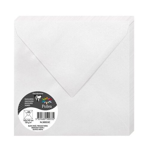 Clairefontaine kuverte Pollen 165x165mm 120gr perlasto bijele 1/20 Cijene