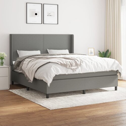 The Living Store Box spring postelja z vzmetnico temno siva 160x200 cm blago - Box Spring Postelja, (21503659) Slike