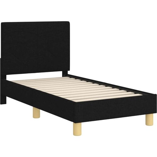  Okvir kreveta za malu djecu s naslonom Crna 70 x 140 cm tkanina Slike
