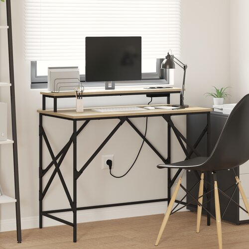 VidaXL Miza sonoma hrast 100 x 50 x 86.5 cm Konstruiran les Slike