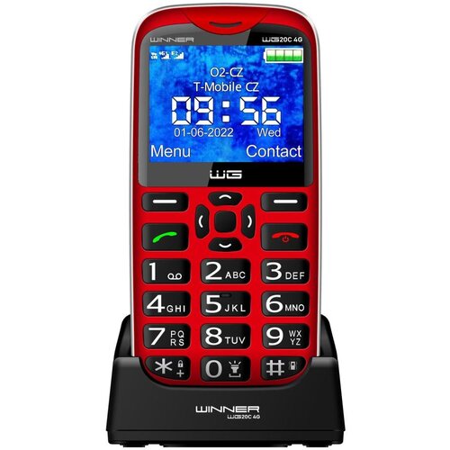Winner Group - Mobilni telefon za seniore, 1600 mAh, crveni Cene