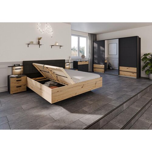 Premium Living Postelja Karpo, Siva, Barva Hrasta, 160x200 Slike