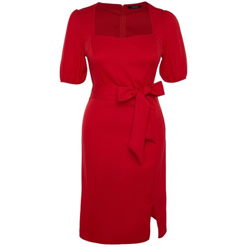 Trendyol Curve Plus Size Dress - Red - Bodycon Cene