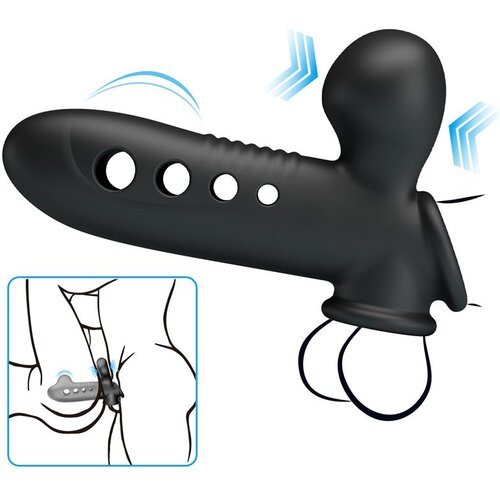 Pretty Love Crane Airbag Penis Sleeve Silicone Black Slike