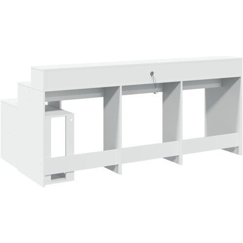  Radni stol LED bijeli 200 x 104 x 91 cm od konstruiranog drva Slike