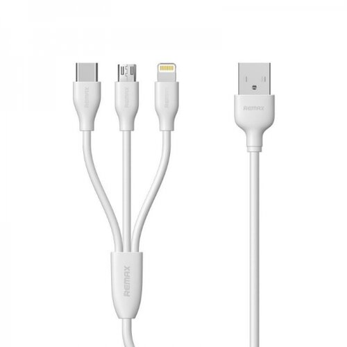 Remax podatkovni kabel 3 v 1 - lightning, micro usb, type c - bel Cene