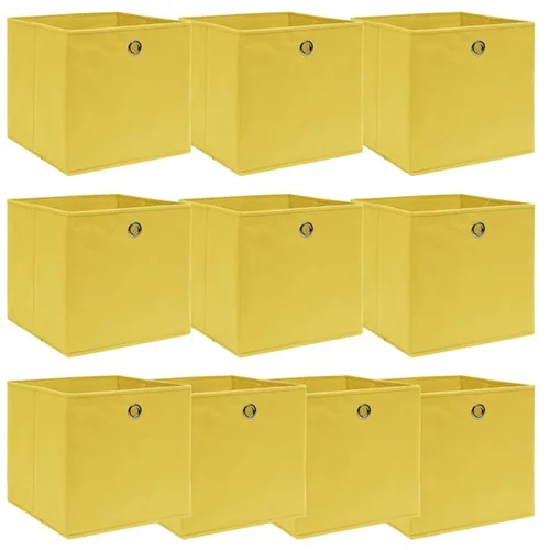  Škatle za shranjevanje 10 kosov rumene 32x32x32 cm blago