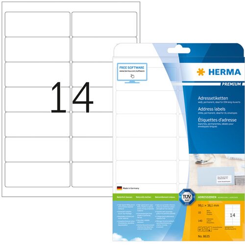 Herma samolepilne etikete premium 8635, (99,1 x 38,1 mm), 10/1 Slike