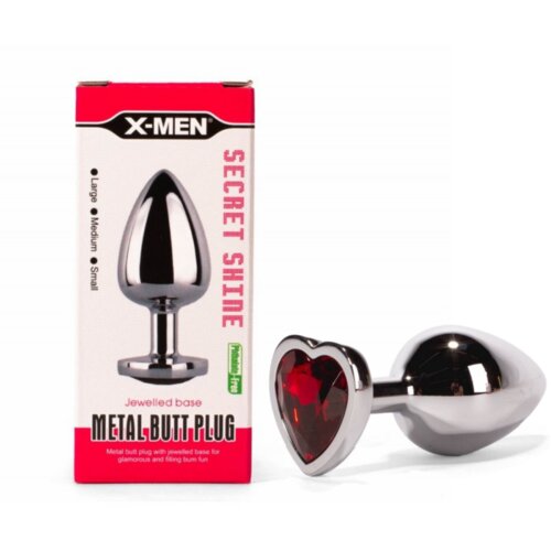 X-Men Analni Čep Secret Shine Heart Red (l) Cene