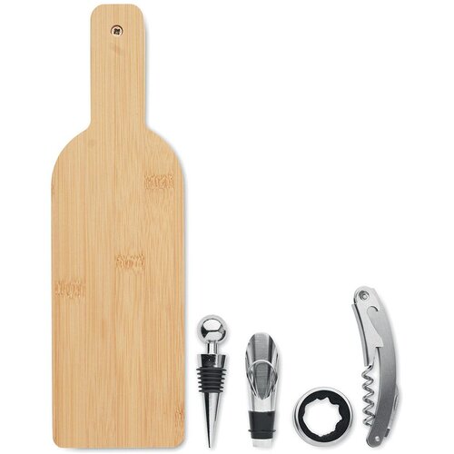  Set vinski Vinovault oblik fla&amp;scaron;e 4-djelni od bambusa 29x8,5x3 cm Slike