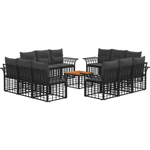  Set vanjskih sofa 13 kom. Crna i tamno siva Poliester Slike