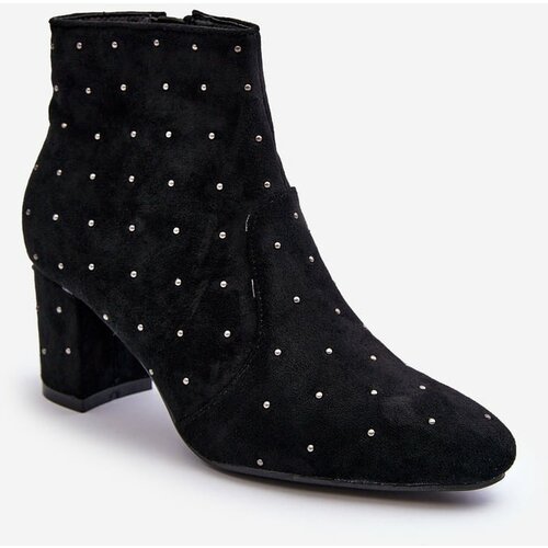 Kesi Decorated with caps women's upper shoes black antede Slike